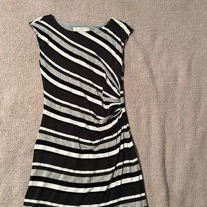 Loft asymmetrical striped Dress with side ruching